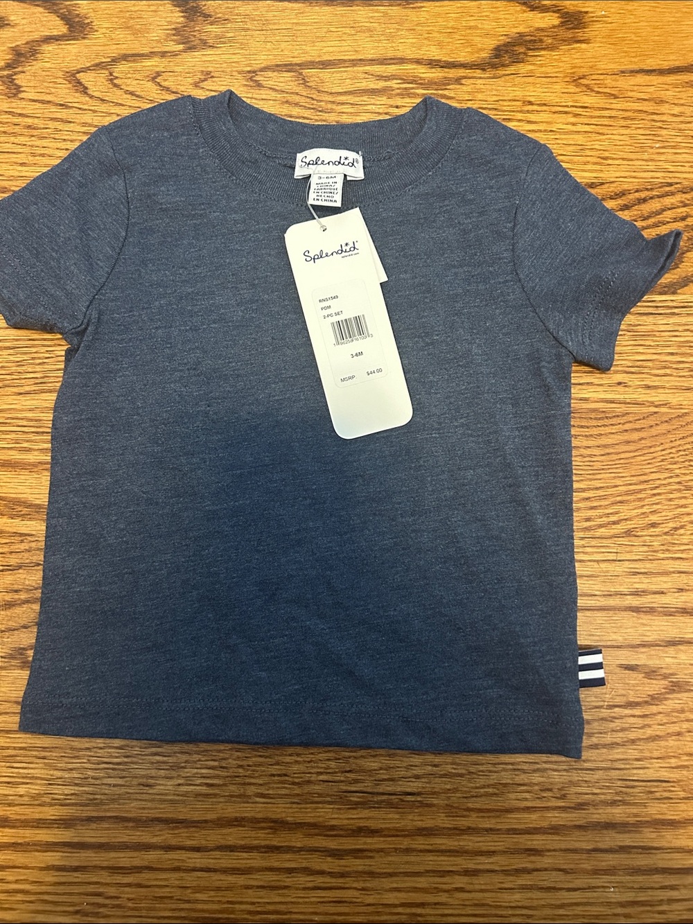 Splendid Kids Heather Navy Short Sleeve Tee Top